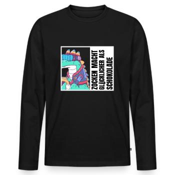 Gaming Gamer Geschenk Spruch Zocken - Männer Premium Bio Langarmshirt - Schwarz - Vorne - Nico (187cm)