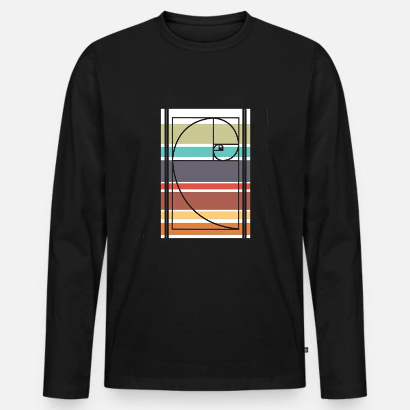 Fibonacci Mathe - Männer Premium Bio Langarmshirt - Schwarz