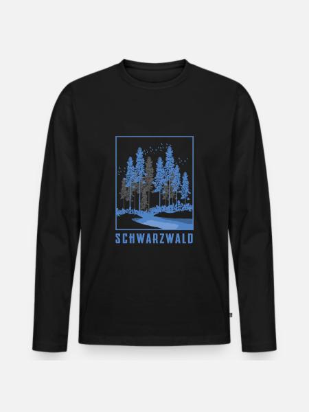Schwarzwald Black Forest - Männer Premium Bio Langarmshirt - Schwarz