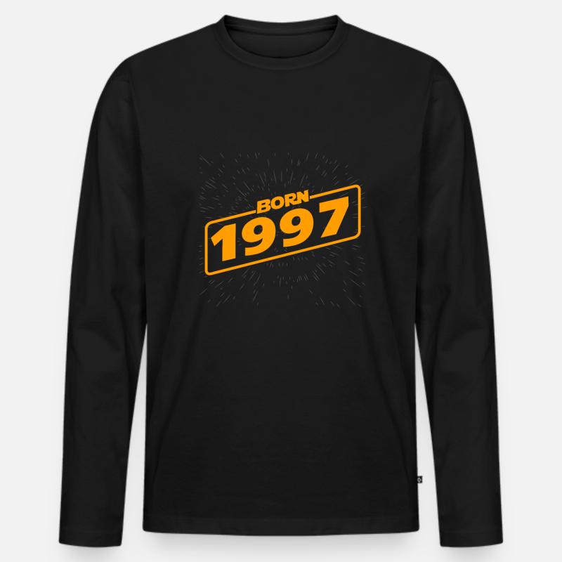Jahr 1997 ein Star wurde geboren - Männer Premium Bio Langarmshirt - Schwarz