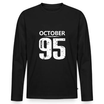 October 1995 Jersey number - Men's Premium Organic Long Sleeve Shirt - black - Front - Nico (187cm)