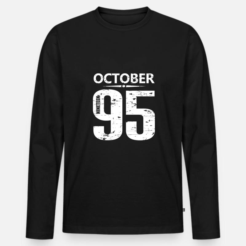 Oktober 1995 Trikotnummer - Männer Premium Bio Langarmshirt - Schwarz