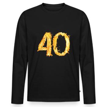 40 Geburtstag "yellow water splash" - Männer Premium Bio Langarmshirt - Schwarz - Vorne - Nico (187cm)