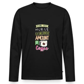 Nurse Coffee Caffeine Saying - Men's Premium Organic Long Sleeve Shirt - black - Front - Nico (187cm)