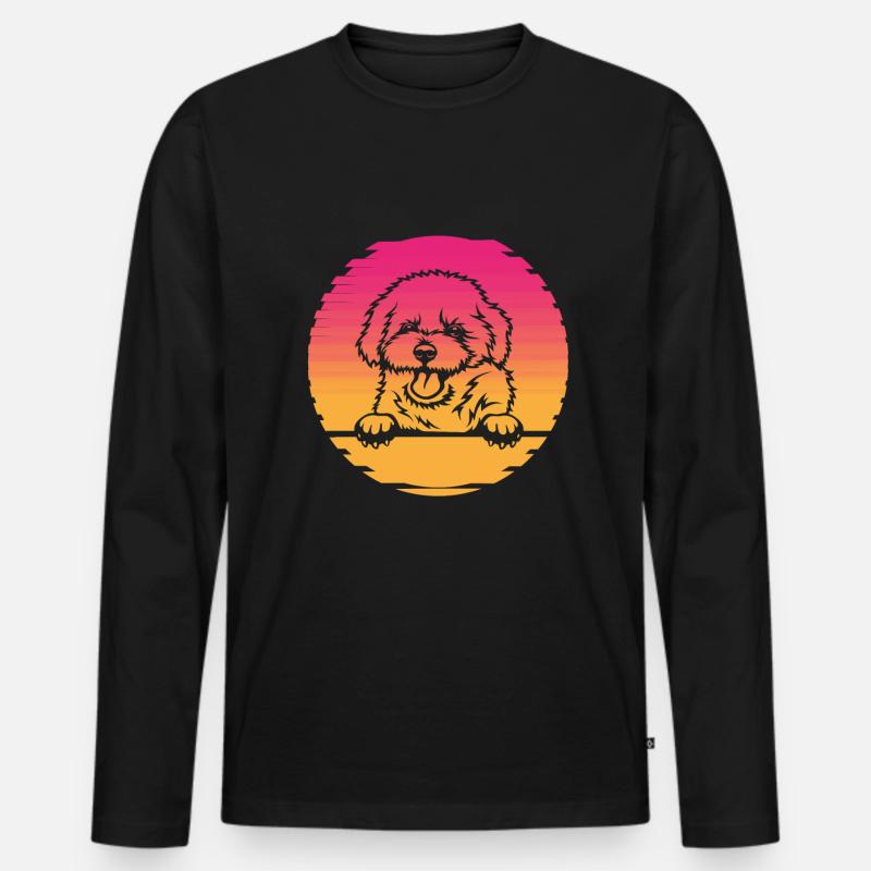 Bichon Frise - Männer Premium Bio Langarmshirt - Schwarz