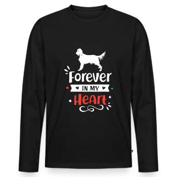 Setter irlandais pour toujours dans mon cœur - T-shirt manches longues Premium bio Homme - noir - Devant - Nico (187cm)