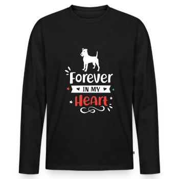 Irish Terrier Forever in My Heart - Men's Premium Organic Long Sleeve Shirt - black - Front - Nico (187cm)