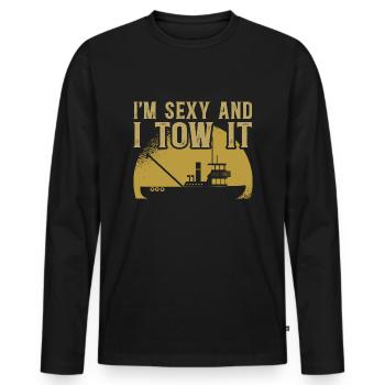 Schlepper Schleppboot Tug Life - T-shirt manches longues Premium bio Homme - noir - Devant - Nico (187cm)