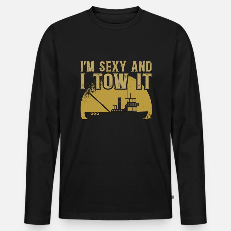 Schlepper Schleppboot Tug Life - Männer Premium Bio Langarmshirt - Schwarz