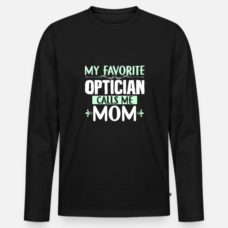 Mutter Bester Optiker - Männer Premium Bio Langarmshirt - Schwarz