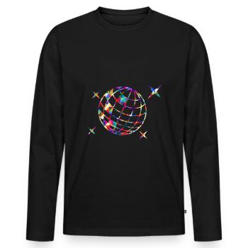 Mosaïque de boules disco colorées - T-shirt manches longues Premium bio Homme - noir - Devant - Nico (187cm)