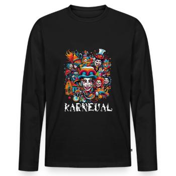 Alaaf, Kostüm, Party, shirt Kunst Kölner Karneval - Männer Premium Bio Langarmshirt - Schwarz - Vorne - Nico (187cm)