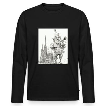 Cologne Alaaf , clown trumpet fools art carnival - Men's Premium Organic Long Sleeve Shirt - black - Front - Nico (187cm)
