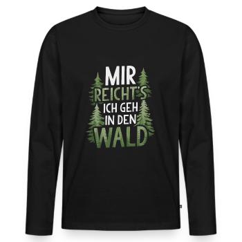 Wald Natur Bäume Waldarbeiter Waldliebhaber - Männer Premium Bio Langarmshirt - Schwarz - Vorne - Nico (187cm)