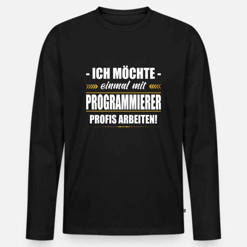 Einmal Mit Programmierer Profis Arbeiten Männer Premium Bio Langarmshirt