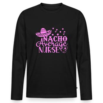 Nourriture mexicaine Cinco de Mayo Infirmière - T-shirt manches longues Premium bio Homme - noir - Devant - Nico (187cm)