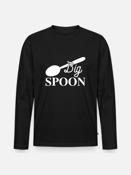 Großer Löffel und kleiner Löffel - Männer Premium Bio Langarmshirt - Schwarz