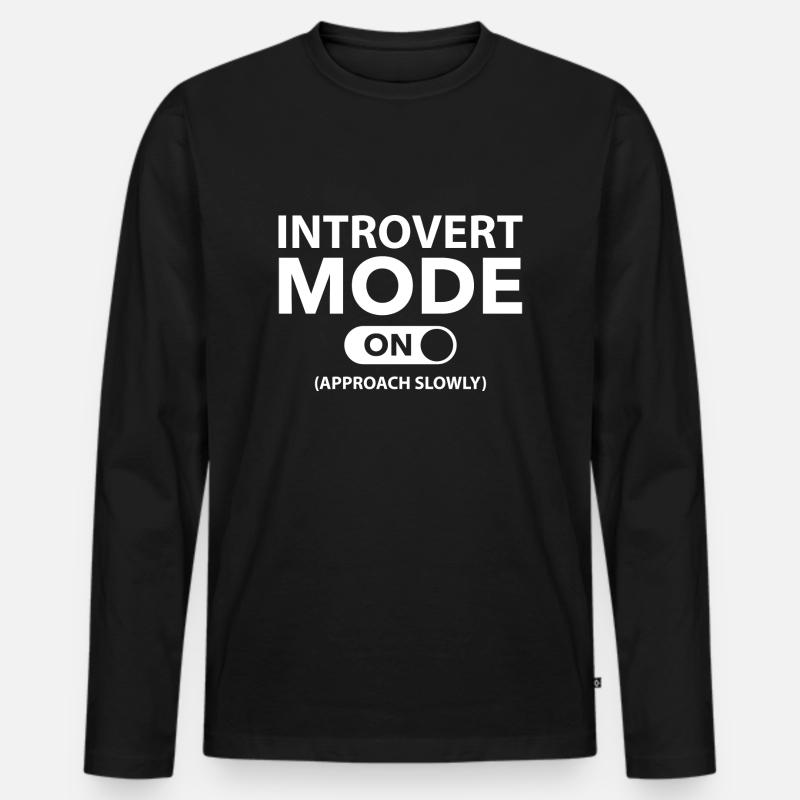 Introvertierter Modus ein - Männer Premium Bio Langarmshirt - Schwarz