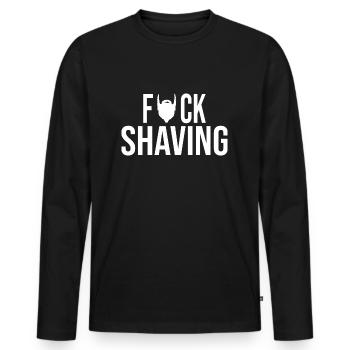 Fuck Shaving - Men's Premium Organic Long Sleeve Shirt - black - Front - Nico (187cm)