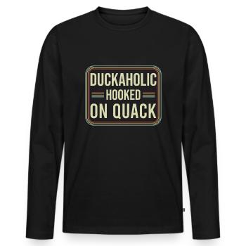 Chasse au canard Duckaholic - T-shirt manches longues Premium bio Homme - noir - Devant - Nico (187cm)