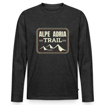 Alpenüberquerung Alpe Adria Trail Ferwanderweg - Männer Premium Bio Langarmshirt - Anthrazit meliert - Vorne - Nico (187cm)