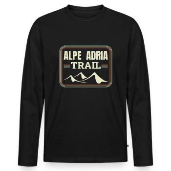 Crossing the Alps Alpe Adria Trail Ferwanderweg - Men's Premium Organic Long Sleeve Shirt - black - Front - Nico (187cm)
