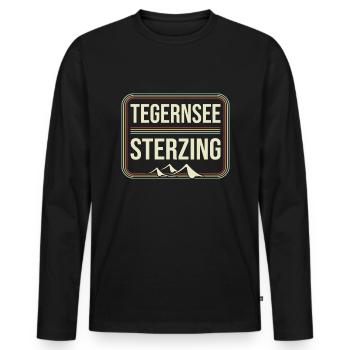 Traversée des Alpes Tegernsee Sterzing - T-shirt manches longues Premium bio Homme - noir - Devant - Nico (187cm)