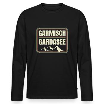 Alpenüberquerung Garmisch Gardasee - Männer Premium Bio Langarmshirt - Schwarz - Vorne - Nico (187cm)
