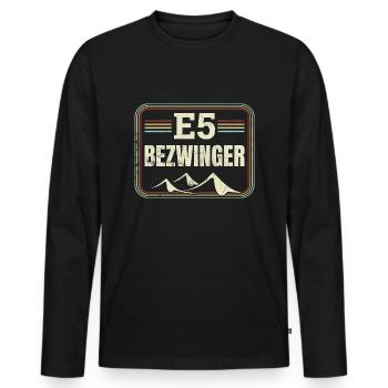 Alpenüberquerung Oberstdorf Meran E5 Fernwanderweg - Männer Premium Bio Langarmshirt - Schwarz - Vorne - Nico (187cm)
