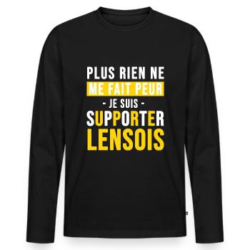 Lens football supporter lensois foot - T-shirt manches longues Premium bio Homme - noir - Devant - Nico (187cm)