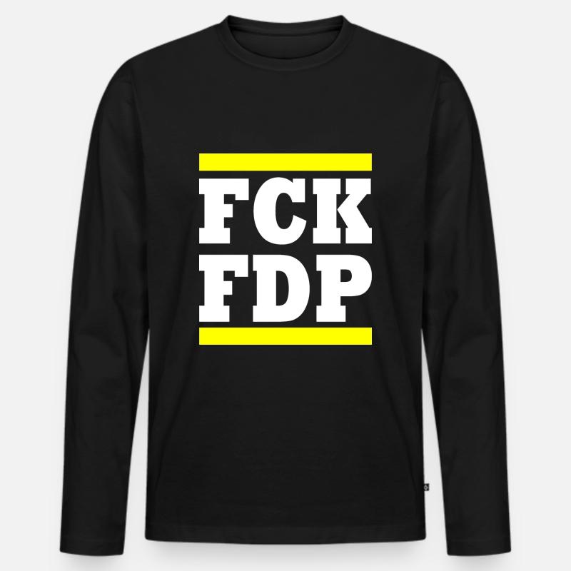 Fck fdp - Männer Premium Bio Langarmshirt - Schwarz