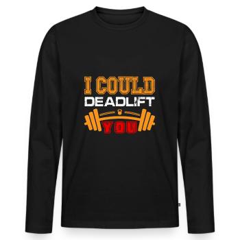 Je pourrais mourir de te soulever - T-shirt manches longues Premium bio Homme - noir - Devant - Nico (187cm)