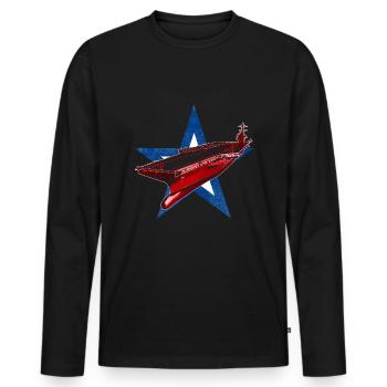 Aircraft carrier - Men's Premium Organic Long Sleeve Shirt - black - Front - Nico (187cm)