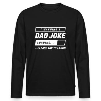 Dad Joke Loading - Men's Premium Organic Long Sleeve Shirt - black - Front - Nico (187cm)