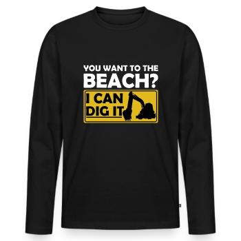 Retro Excavator Slogan Excavator Driver Construction Site - Men's Premium Organic Long Sleeve Shirt - black - Front - Nico (187cm)