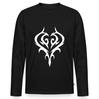 Tribal Heart Tattoo for Emo and Goth - Men's Premium Organic Long Sleeve Shirt - black - Front - Nico (187cm)