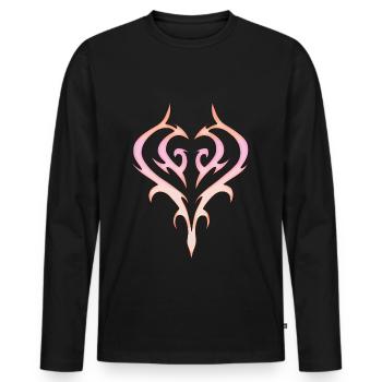 Tribal Heart Tattoo for Emo and Goth - Men's Premium Organic Long Sleeve Shirt - black - Front - Nico (187cm)