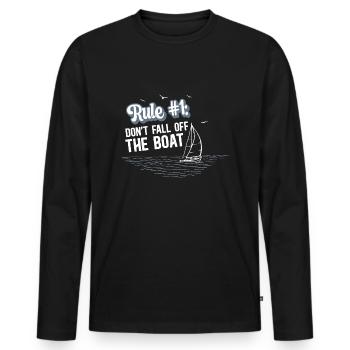 Drôle de voilier pour le capitaine du bateau - T-shirt manches longues Premium bio Homme - noir - Devant - Nico (187cm)