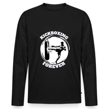 Kickbox-Kämpfer Kickboxer - Männer Premium Bio Langarmshirt - Schwarz - Vorne - Nico (187cm)
