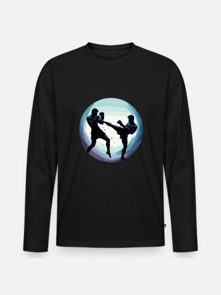 Muay Thai Fighters - Men's Premium Organic Long Sleeve Shirt - black