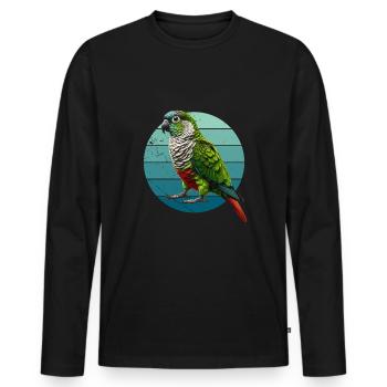 Green Cheeked Conure Illustration Conure Parrot - Men's Premium Organic Long Sleeve Shirt - black - Front - Nico (187cm)