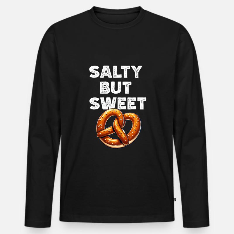 Brezel Zitat Brezel Geschenke - Männer Premium Bio Langarmshirt - Schwarz