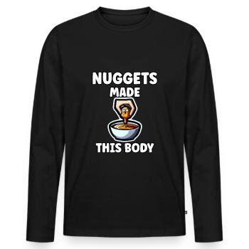 Chicken Nuggets Meme Chicken Nugget Quote - Men's Premium Organic Long Sleeve Shirt - black - Front - Nico (187cm)