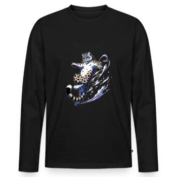 Snow Leopard Leopard White Leopard - Men's Premium Organic Long Sleeve Shirt - black - Front - Nico (187cm)