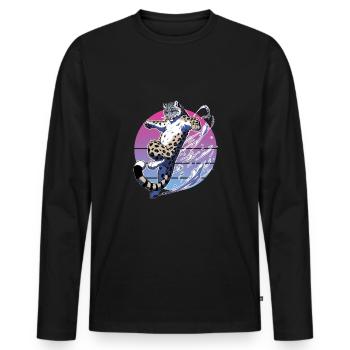 Snow Leopard Leopard White Leopard - Men's Premium Organic Long Sleeve Shirt - black - Front - Nico (187cm)