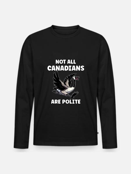 Angry Canadian Goose Meme Canadians - Men's Premium Organic Long Sleeve Shirt - black