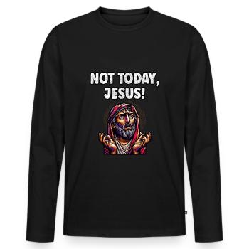 Drôle Anti Religion Athée Agnostique - T-shirt manches longues Premium bio Homme - noir - Devant - Nico (187cm)