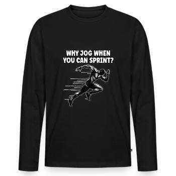 Track Runner Sprinter Sprinting 100m sprinter - Men's Premium Organic Long Sleeve Shirt - black - Front - Nico (187cm)