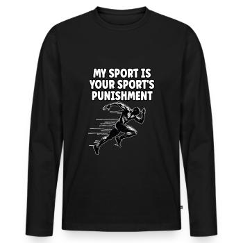 Track Runner Sprinter Sprinting 100m sprinter - Men's Premium Organic Long Sleeve Shirt - black - Front - Nico (187cm)