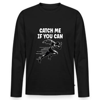 Track Runner Sprinter Sprinting 100m sprinter - Men's Premium Organic Long Sleeve Shirt - black - Front - Nico (187cm)